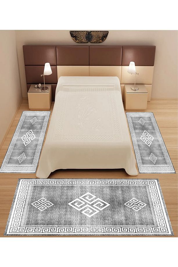 Yolluk Salon Mutfak Halısı Yatak Odası Için Set Yapılır Dokuma Taban Kaymaz Yıkanabilir - 3