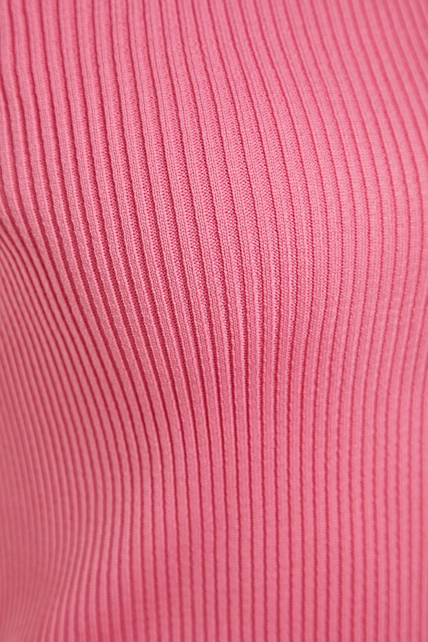 Pembe Tek Kol Fiyonk Detaylı Triko Bluz TPRSS22BZ0166 - 9