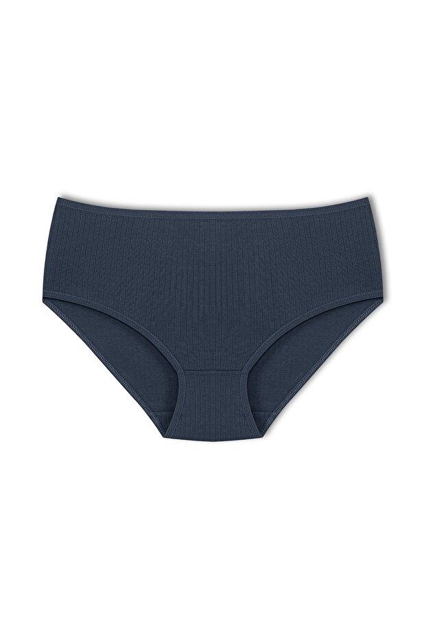 Denim Cotton Ribbed High Waist Large Size Women's Panties