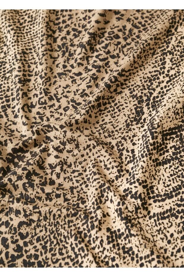 Desenli Kısa Elbise - 5