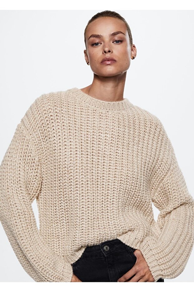 Kalın Örgülü Triko Kazak - 6