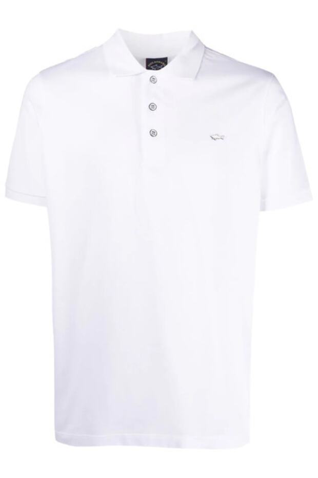 Men's Polo Neck Organic Cotton Long Sleeve White Polo Neck T-Shirt 21411239 -010