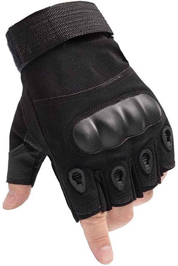 Taktik Eldiven Yarım Eldiven Kemikli Kısa Eldiven - 1