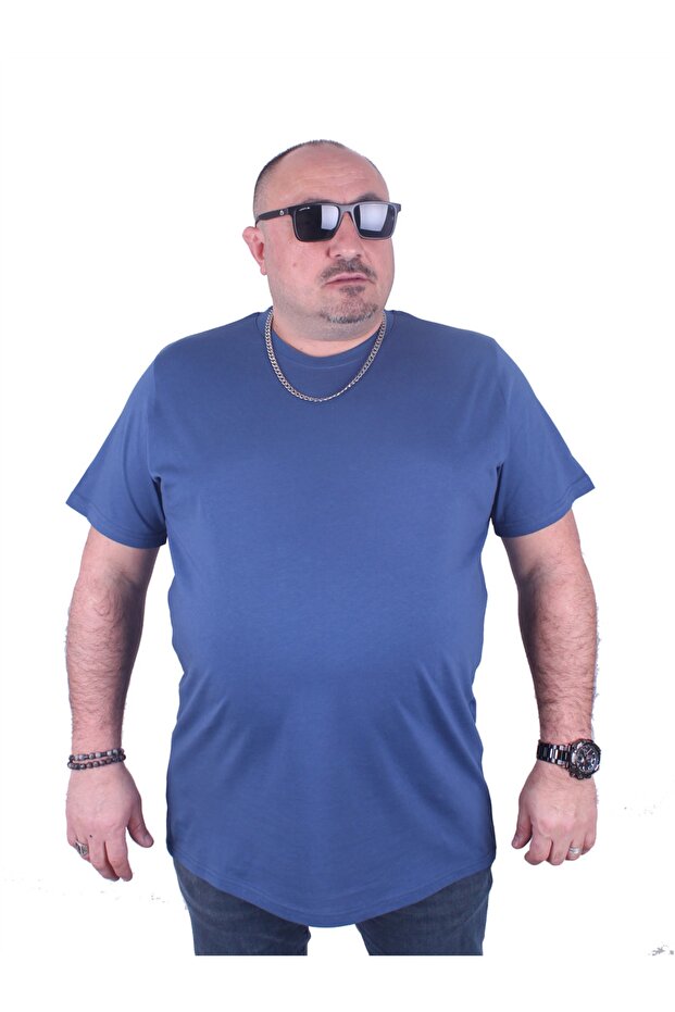 Тениска Plus Size Basic 11100 Индиго - 1