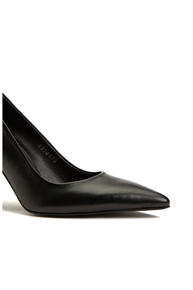Siyah Deri Stiletto - 6