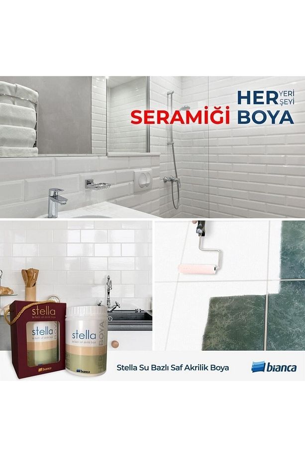 Stella Su Bazlı Saf Akrilik Boya Tüm Renkler 1Lt Her Yeri Boyar - 6