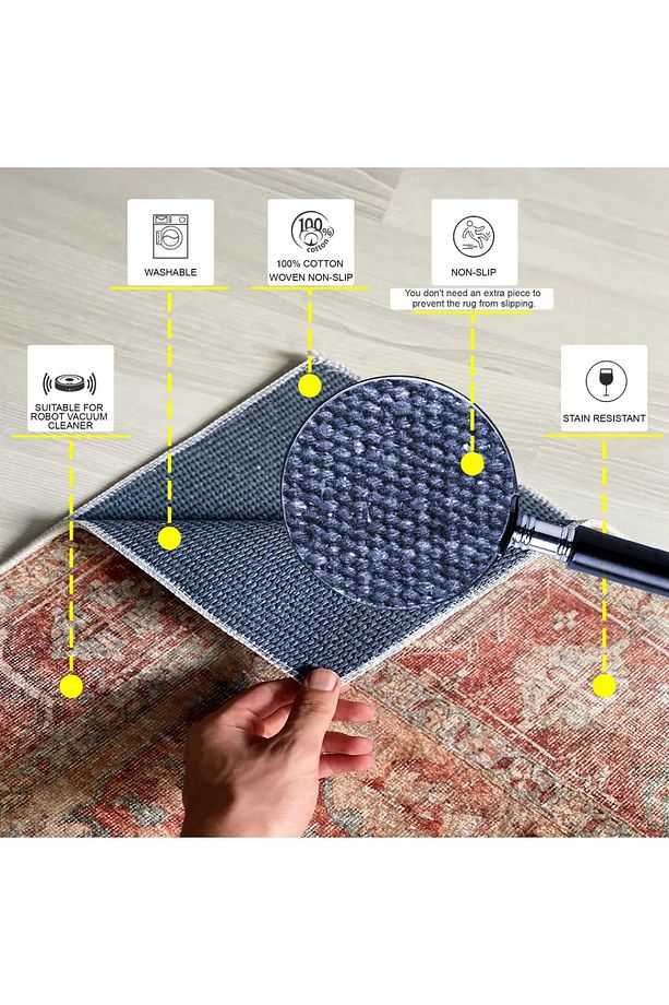 Yolluk Salon Mutfak Halısı Yatak Odası Için Set Yapılır Dokuma Taban Kaymaz Yıkanabilir - 4