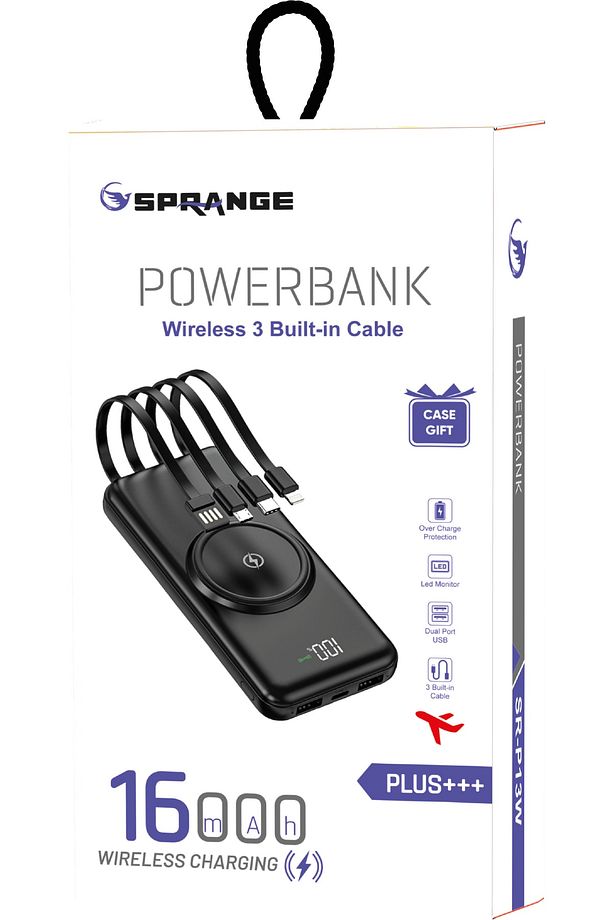 Sr-p13w Plus 16000 Mah Kablosuz Şarj Desteli 2.0a 10w Powerbank Kılıf Hediyeli - 2