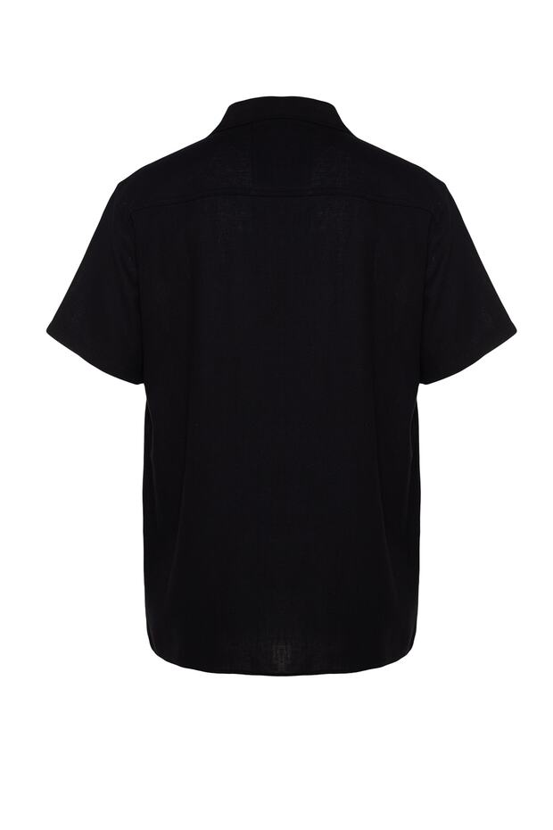 Siyah Unisex Relaxed Fit Kısa Kollu Gömlek TMNSS23GO00064 - 7
