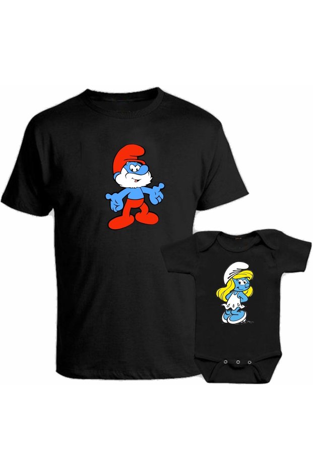 Papa Smurf Sirine Papa Girl's Combination T-Shirt Bodysuit (the price shown is the price of 1 bodysuit)