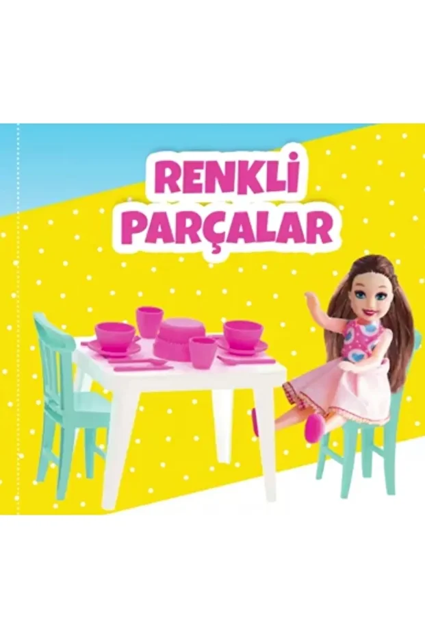 50 Cm Oyuncak Ev Seti 3 Katlı Lola'nın Düşler Evi Evcilik Oyunu Bebekli Rüya Evi - 5