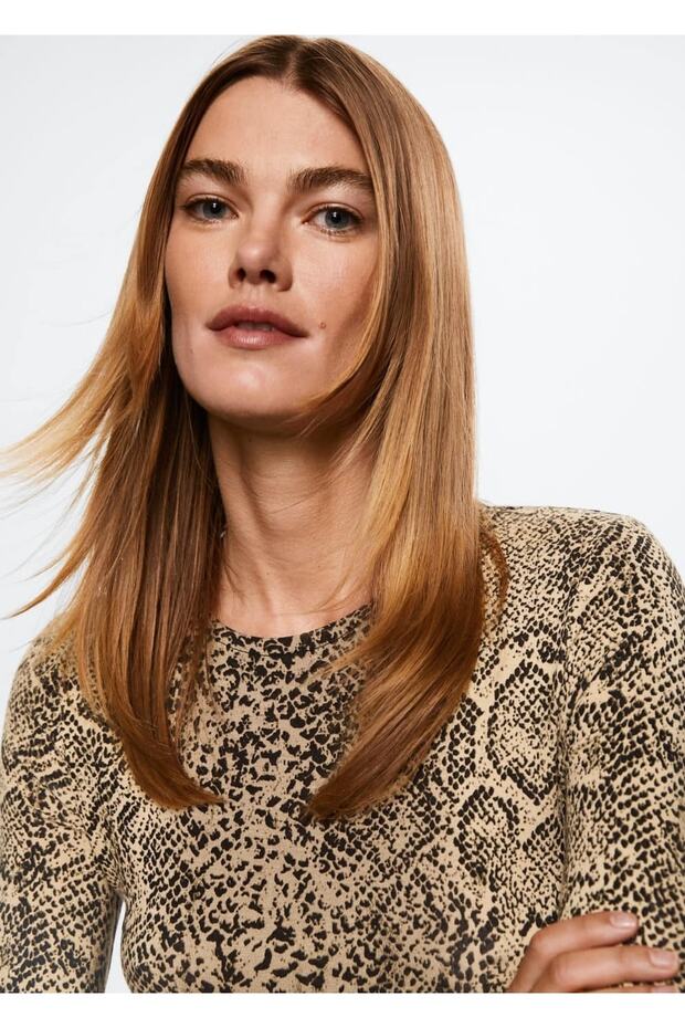 Desenli Kısa Elbise - 6