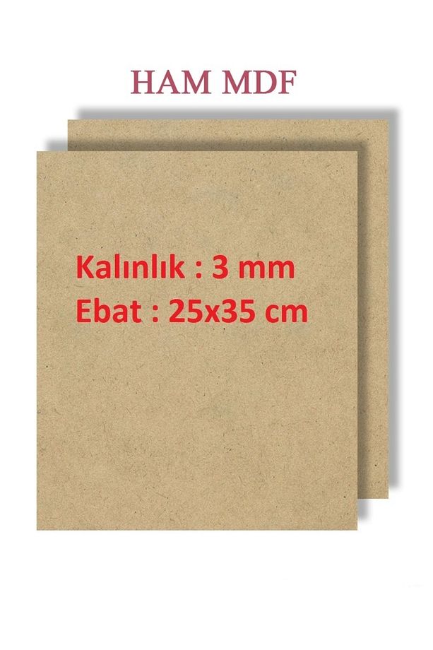 - 5 Adet Duralit Ham Mdf 3 Mm 25x35 Cm B4 ( Resim Kağıdı Ölçüsü ) - 1