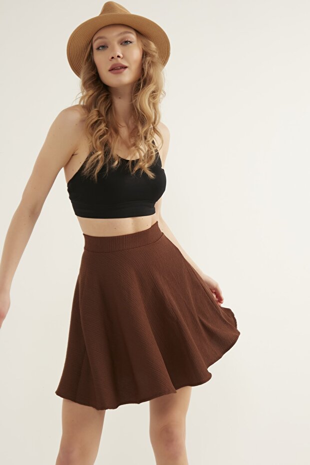 Kadın Kloş Mini Etek - 2