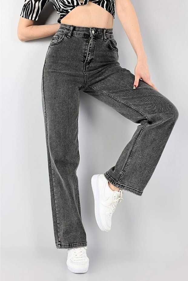 Santa 90's Colorfast Smoked Palazzo Wideleg Jean Women's Power Lycra Women's High Waist Collector