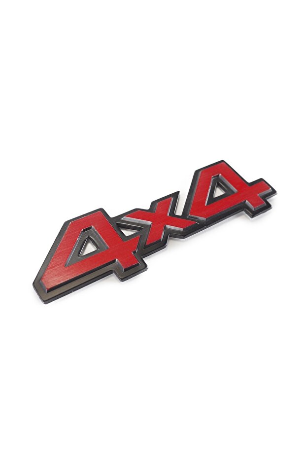 Red 4x4 Vehicle Rigging Sticker / Metal 140 Mm X 42 Mm