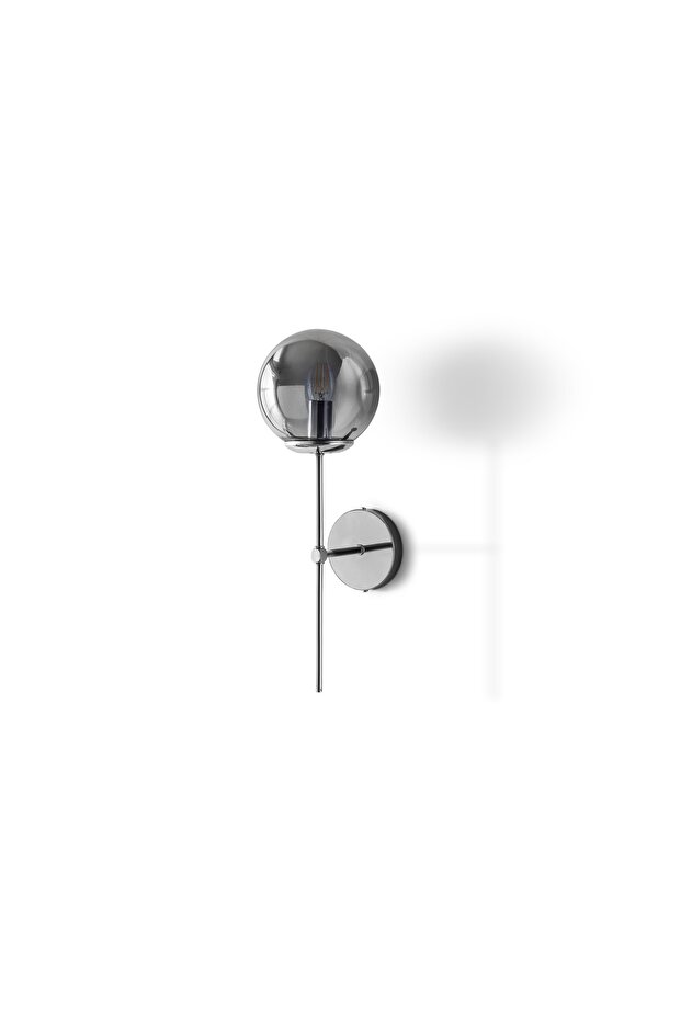 Modern Baston Duvar Apliği Modern Iskandinav Duvar Apliği Duvar Lambası Krom Kaplama Füme Cam - 1