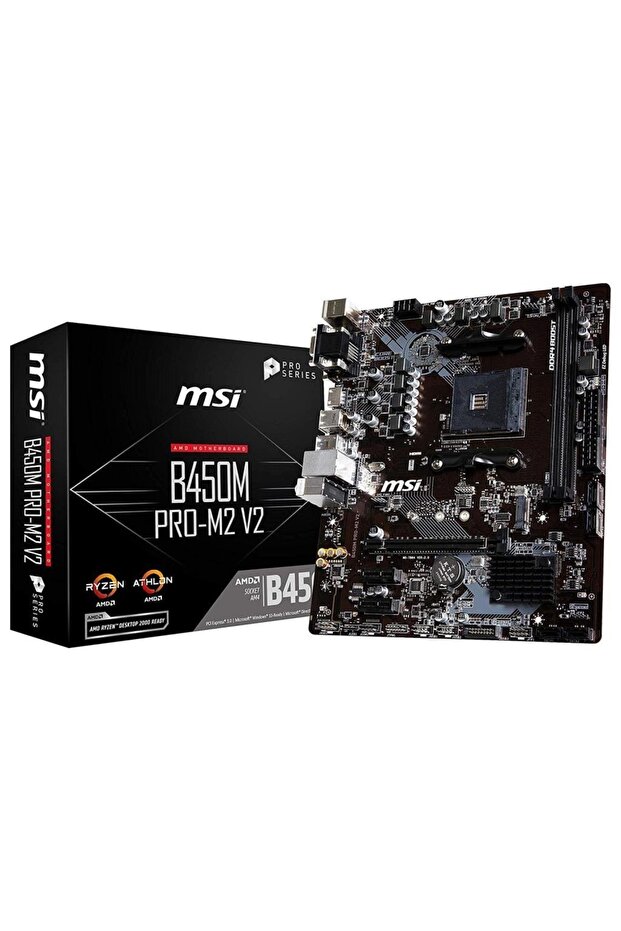 B450M PRO-M2 V2 Amd B450 AM4 Ryzen Soket 3466MHz O.C. DDR4 USB 3.1 DVI&HDMI Anakart - 1