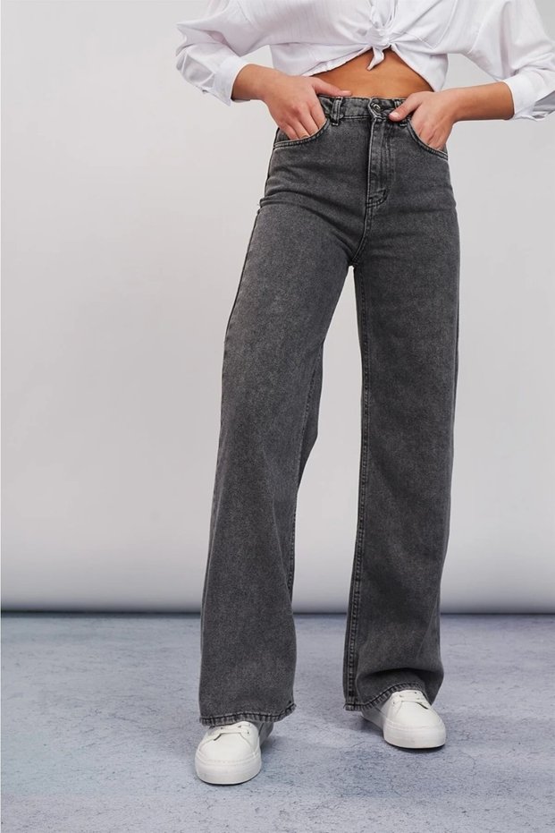 Santa 90's Colorfast Smoked Palazzo Wideleg Jean Women's Power Lycra Women's High Waist Collector