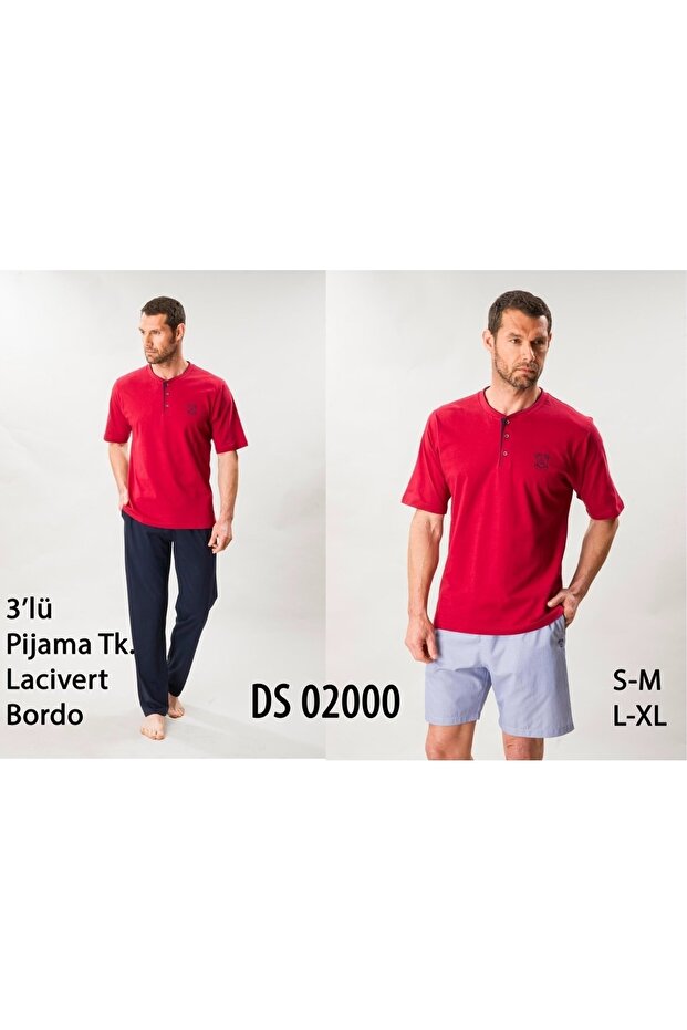 Ds Groom Short Sleeve 3-Piece Men's Pajamas Set