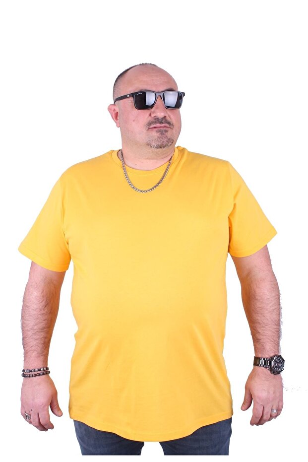 Тениска Plus Size Basic 11100 Жълта - 1