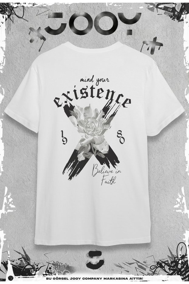 Existence Design White Oversize T-shirt