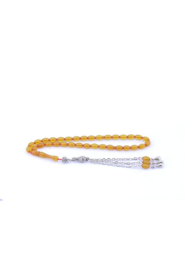 Ankle Length Barley Model Fire Amber Prayer Beads