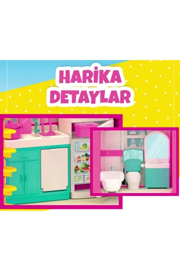 50 Cm Oyuncak Ev Seti 3 Katlı Lola'nın Düşler Evi Evcilik Oyunu Bebekli Rüya Evi - 7