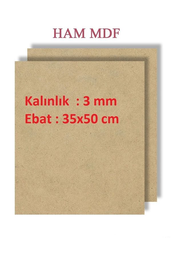 - 5 Adet Duralit Ham Mdf 3 Mm Kalınlık , 35x50 Cm ( Resim Kağıdı Ölçüsü ) - 1