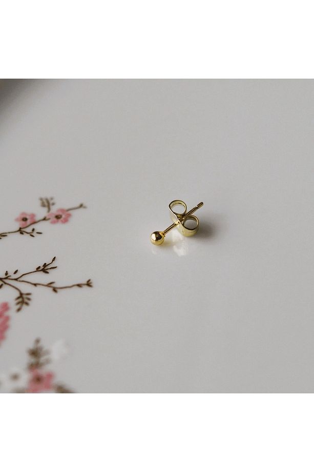 Çelik Gold Top Küpe 3 Mm Tek Adet - 3