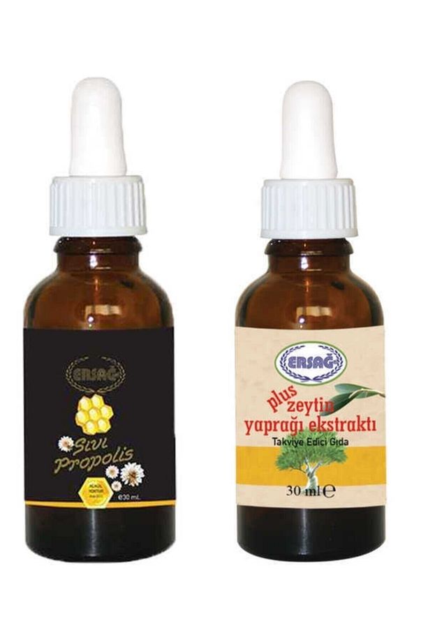 Sıvı Propolis 30 ml + Plus Zeytin Yaprağı Ekstraktı 30 ml Gıda Takviyesi - 1