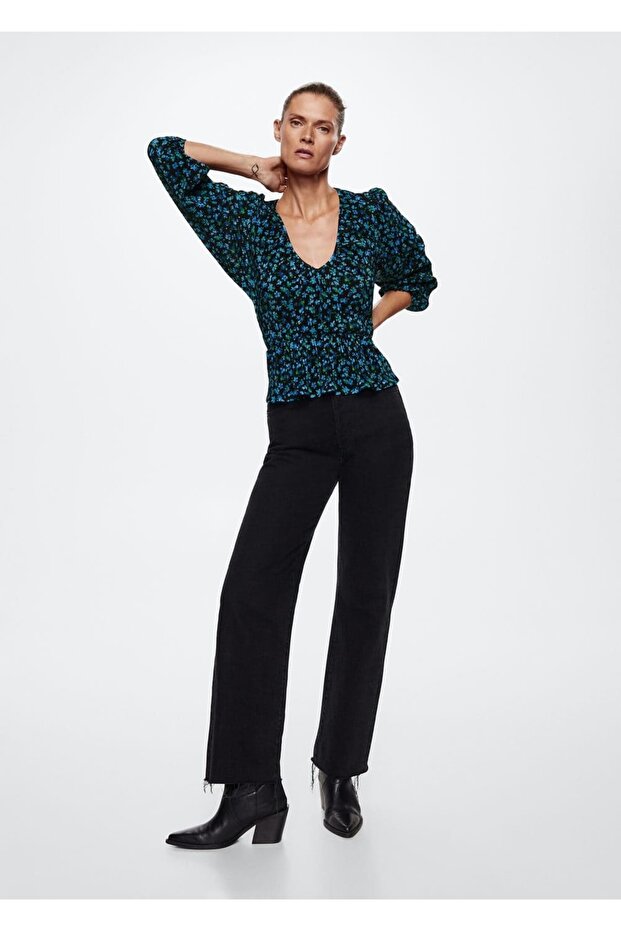 Desenli Pilili Bluz - 2