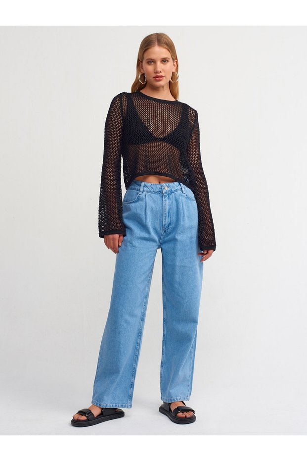 70836 Plissierte Weithose – Blau