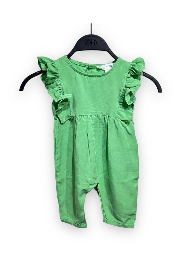 Girls' Jumpsuit with Ruffle Detail on Sleeves and Buttons on the Back