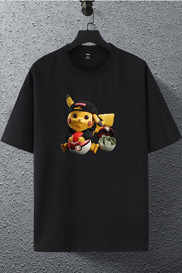 Unisex Women Men Pokemon Pikachu Character Anime Printed Oversize T-shirt