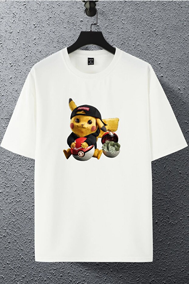 Unisex Women Men Pokemon Pikachu Character Anime Printed Oversize T-shirt