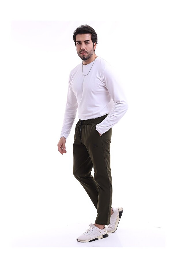 Erkek Haki Regular Fit Eşofman Altı - 2