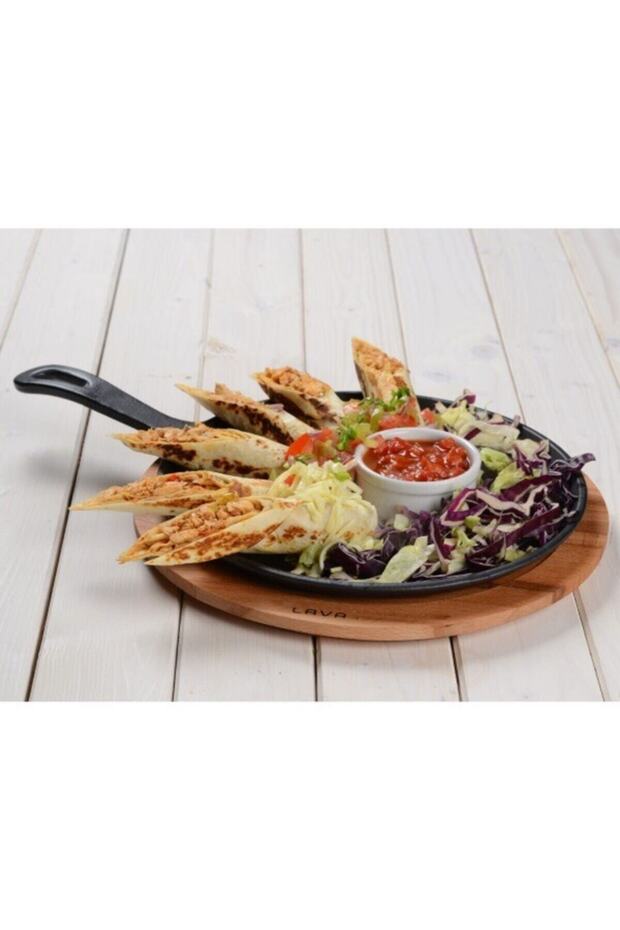 Döküm Demir Krep, Pizza, Pankek Tavasıahşap Altlıklı Ø 26 Cm - 4