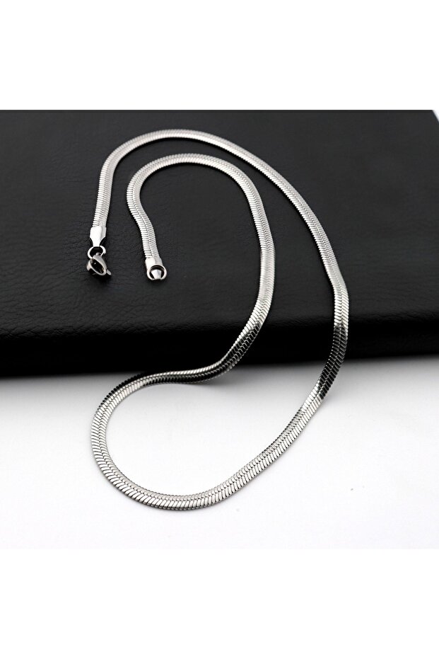Stainless Steel Snakeskin Model Necklace Crushed Chain 45cm
