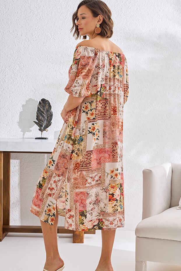 Kadın Desenli Elbise Gecelik - 4