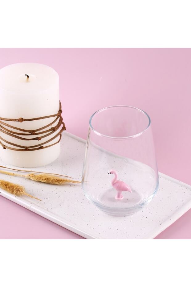 Flamingo Figürlü Dekoratif Tekli Su Bardağı - 3