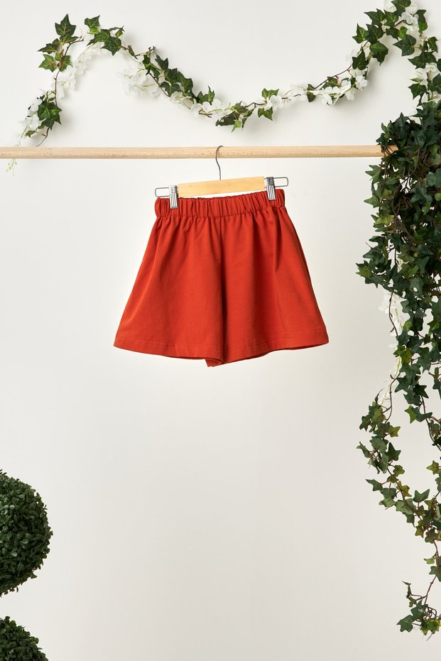 Girls' Elastic Waist Pocket Soft Comfortable Lightweight 100% Cotton Combed Cotton Shorts