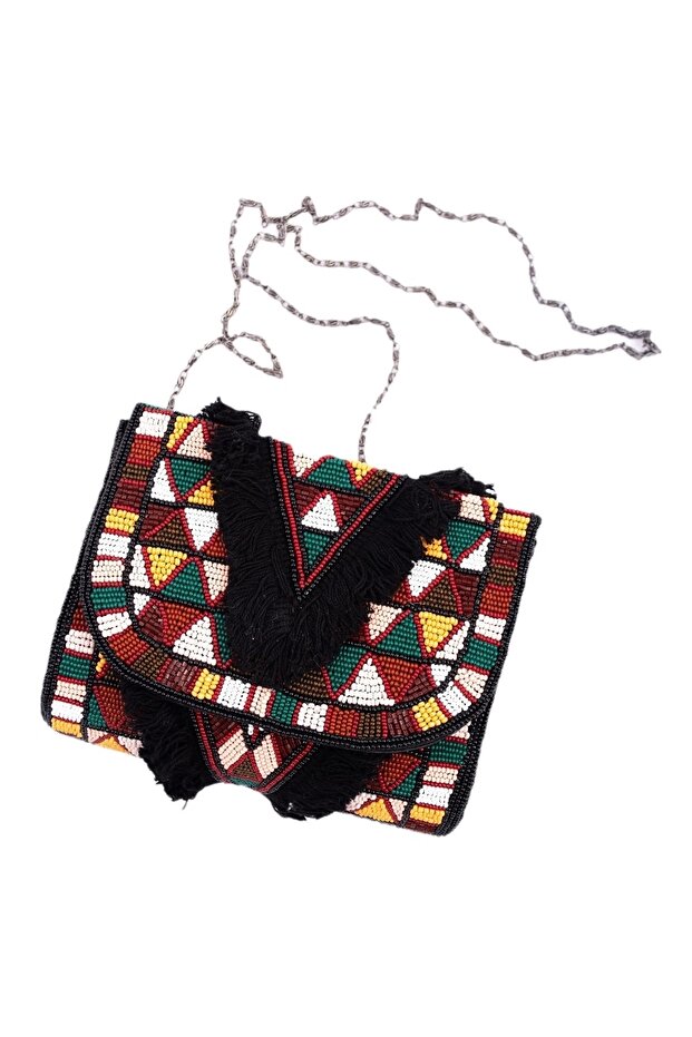 Ethno Box Beaded Bag - 1