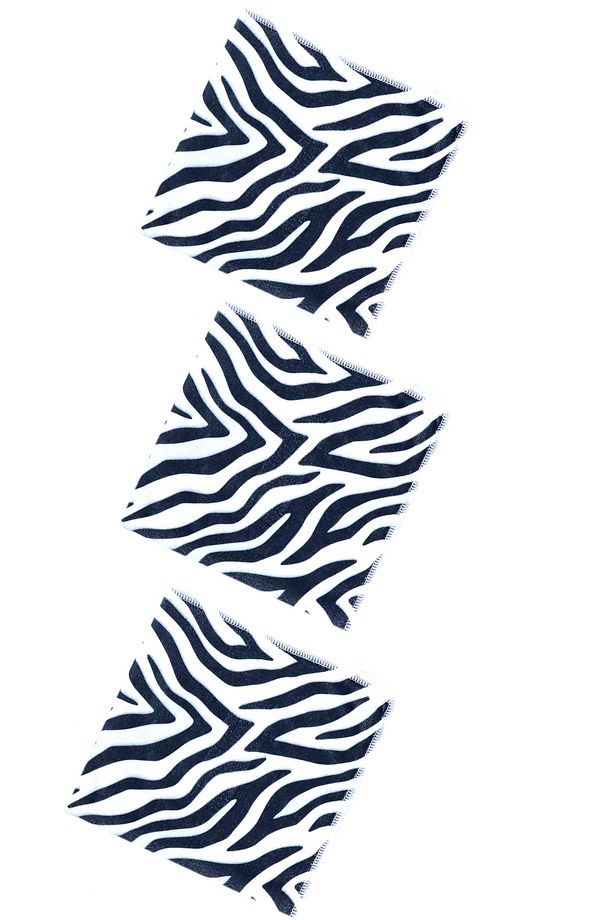 Mikrofiber 3lü Zebra Desen Mutfak Bezi 40x40cm - 1