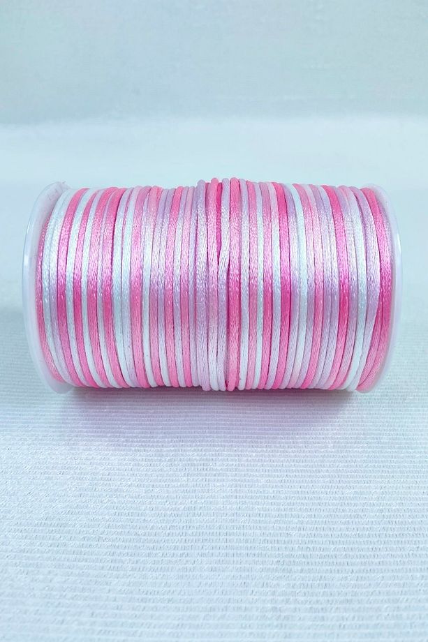 5 Metre Floş Saten Ip Kurdele Ipi Kolye Bileklik Ipi Pembe Tonları Rengarek 5 Metre – Örgü Ipi – Ör - 8