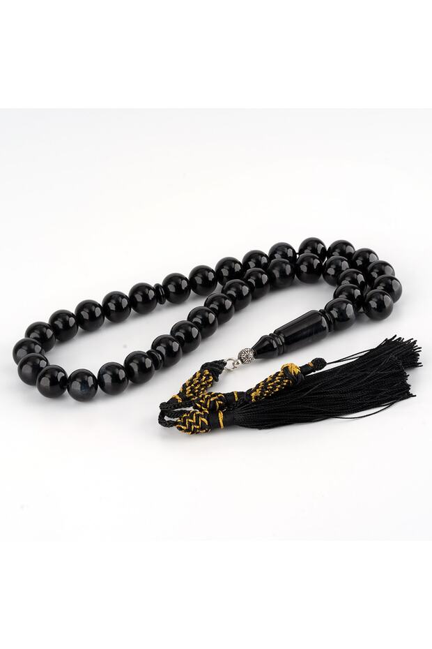 Luxury Men's Rosary Made of Black Onyx Stone.