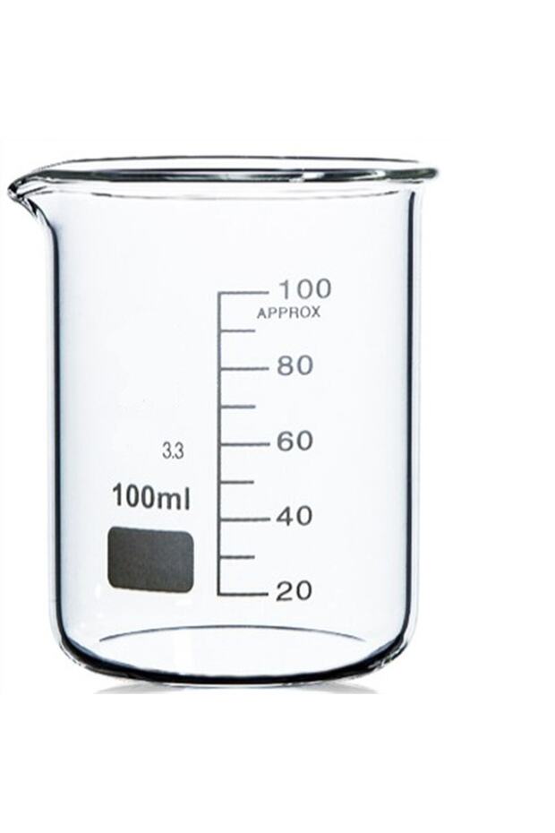 Beherglass 6 Adet 100 Ml Cam Beher Ve 1 Adet 6 Mmx 25 Cm Baget Çubuk - 2