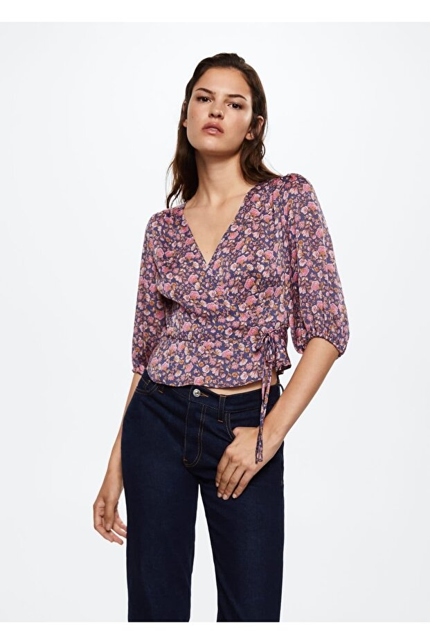 Çiçek Desenli Bluz - 1