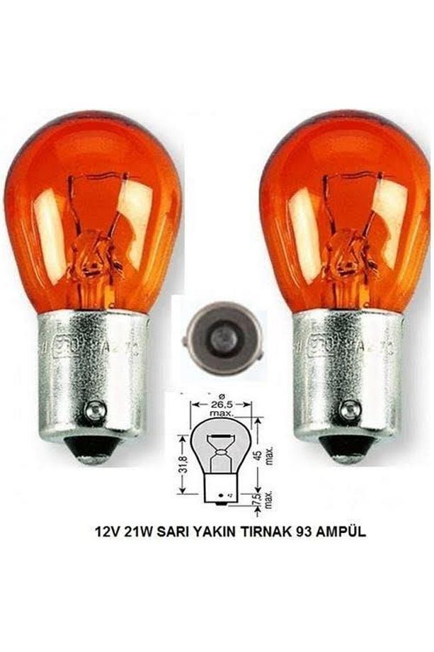 Turuncu Sinyal Ampülü Tek Duy 10 Adet - 1