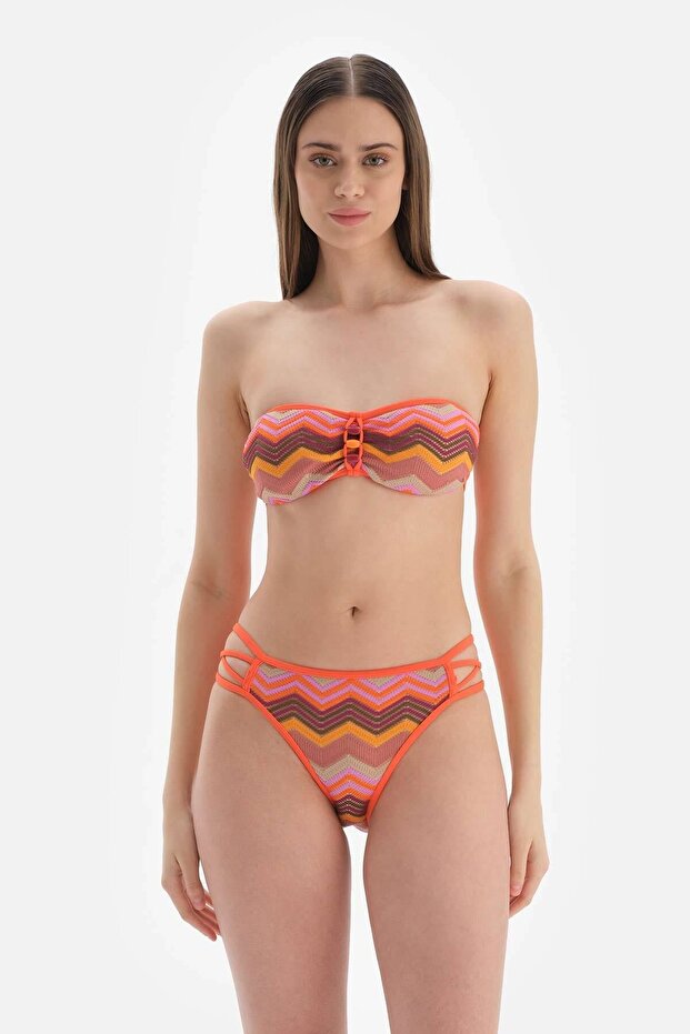 Kiremit Straplez Bikini Üst - 4